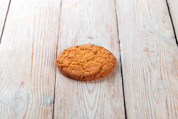 Oatmeal Cookies White Wooden Background — Stock Photo, Image