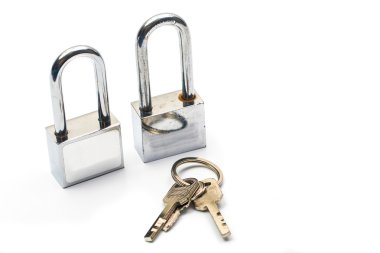 beyaz izole tuşları kilitle