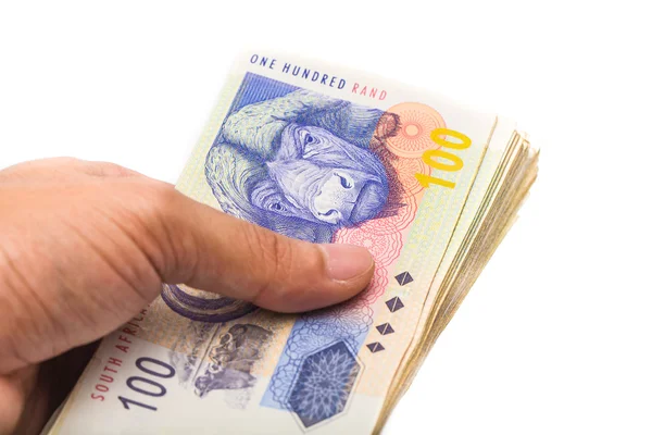 南非人持有新银行纸币 — 图库照片