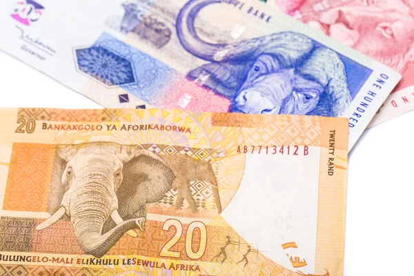 封闭的 20 50 100 南非货币 — 图库照片