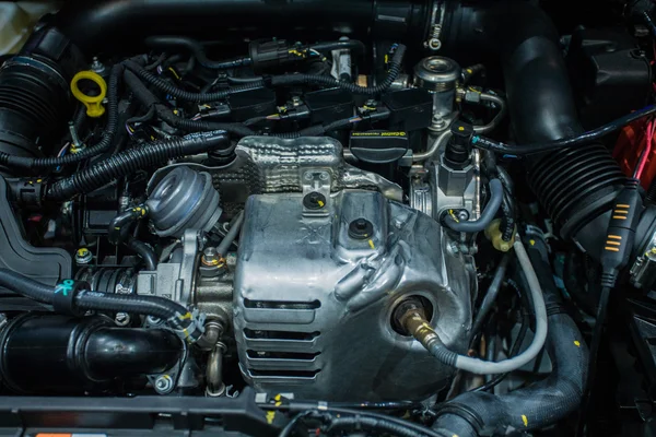 Close-up van automotoren schoon motor blok — Stockfoto