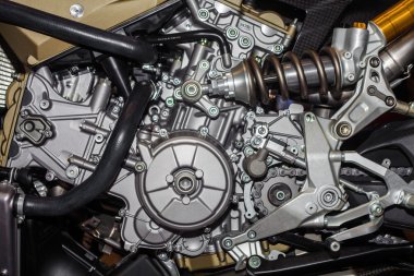Krom motosiklet motoru closeup