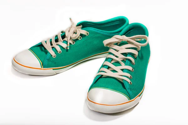老式绿鞋 — 图库照片