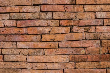 Doku grunge arka plan kırmızı eski tuğla duvar