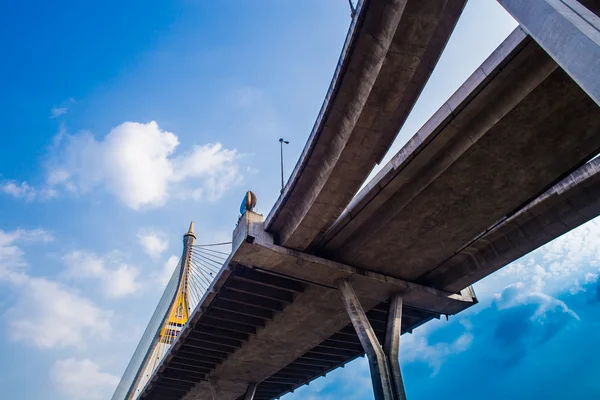 Ring Road  and Bhumibol Bridge on blue sky — Stock Photo, Image