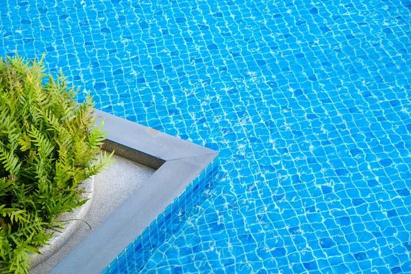 Zwembad Blauw Water Top Uitzicht Achtergrond Hotel — Stockfoto