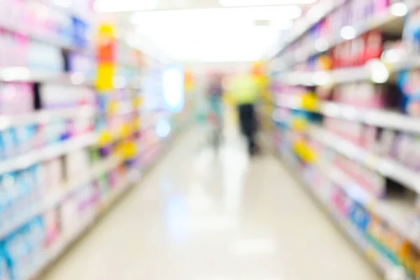 Abstrato Negócio Borrado Prateleira Supermercado Venda Bens Coloridos Loja Hipermercado — Fotografia de Stock