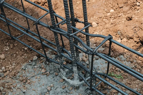 Metal Make Ground Beam Home Construction Site Building Home Business — Stockfoto