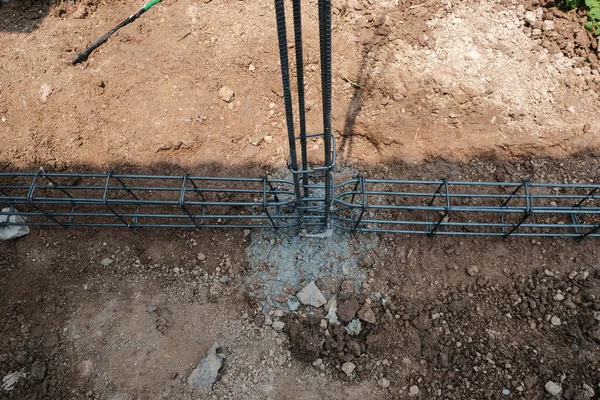 Metal Make Ground Beam Home Construction Site Building Home Business — Stockfoto