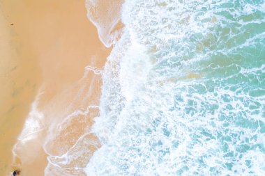 Hava görüntüsü deniz dalgası kumlu uzay doğa arkaplanı
