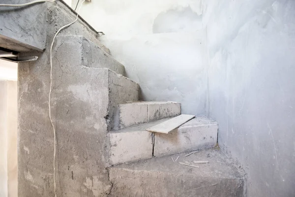 Cement Ladder Interior Building Modern House Construction Site — Stock Photo, Image