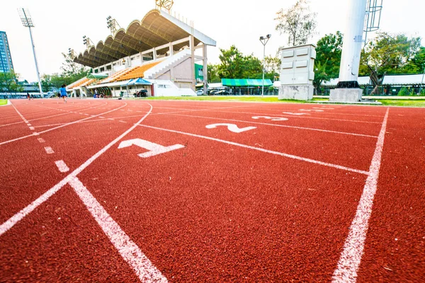 Koşu Pistinin Arka Plan Atletizm Konsepti Sayısı — Stok fotoğraf