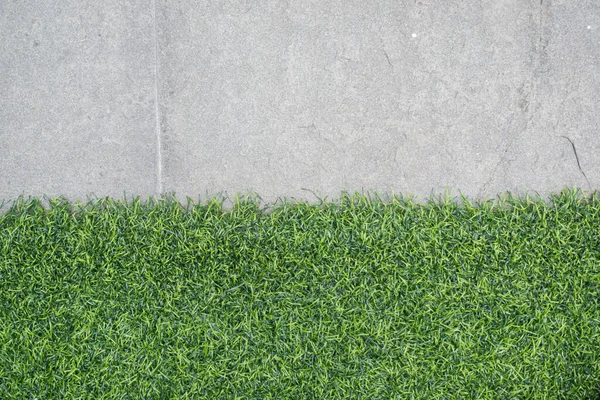 Зеленая Трава Цементном Пути Внешней Отделки Зеленая Трава — стоковое фото