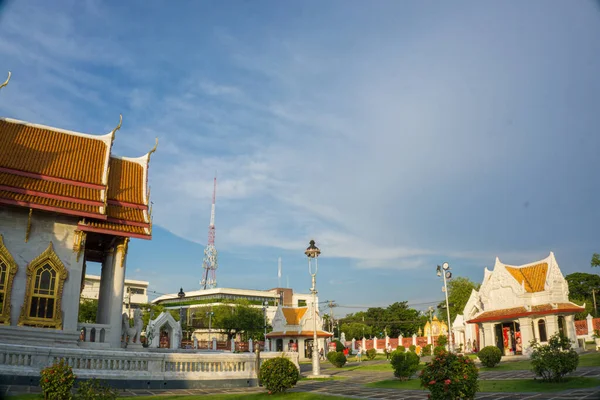 Templo Buddhist Bangkok Ciudad Puesta Del Sol Cielo Viaje Sightseeinng — Foto de Stock