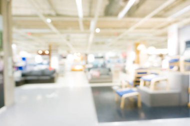 Mobilya marketi geçmişi, iş geçmişi olan bulanık bir süpermarket.