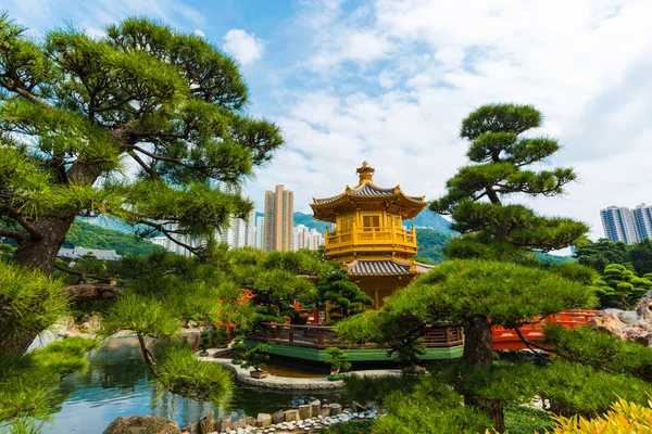 Golden Pavilion Perfection Nan Lian Green Garden City Park Honglkong — Stock Photo, Image