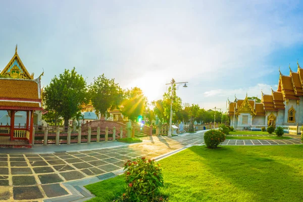 Templo Buddhist Bangkok Ciudad Puesta Del Sol Cielo Viaje Sightseeinng — Foto de Stock