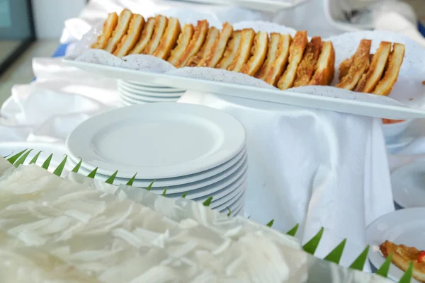 Comida Sándwich Para Descanso Del Seminario Hotel Catering Negocios —  Fotos de Stock