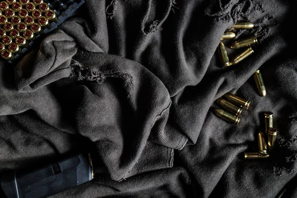 9Mm Para Full Metal Ceketli Kurşun Klasik Kumaş Savunma Konseptine — Stok fotoğraf