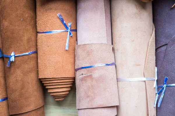 Genuine Fold Leather Crafts Shop Craftmanship Working Store — Foto de Stock