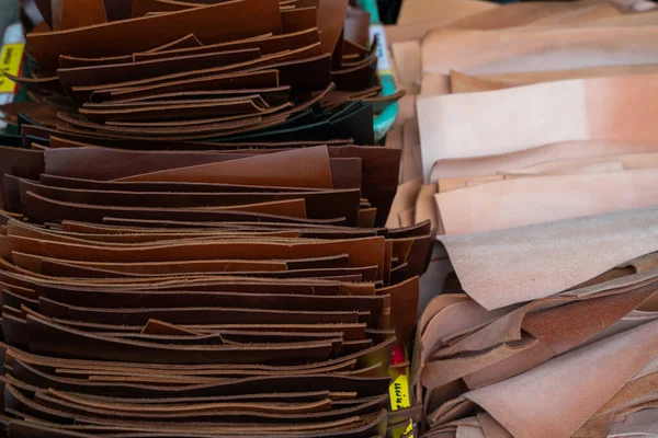 Vegetable tanned leather sell in craft shop for leather working craftmanship industry