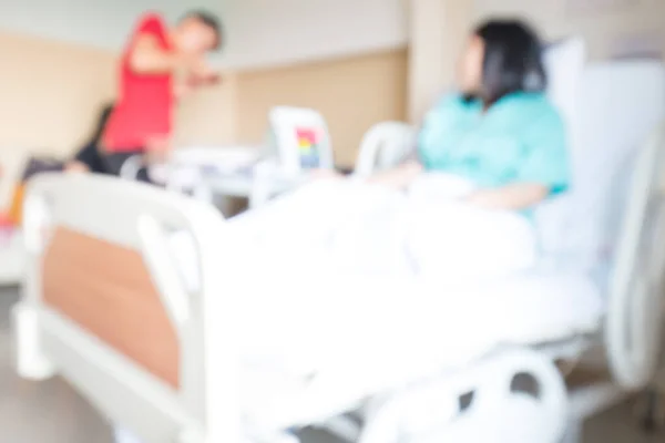 Suddig Grupp Människor Besöker Patienten Sjukhus Hälsosamt Koncept — Stockfoto