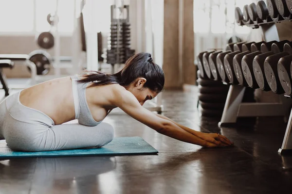 Women Stretching Body Exercise Sport Gym Meditation Yoga — стоковое фото