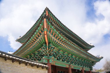 Kore 'deki Gyeongbokgung Sarayı' nın mimarisi.