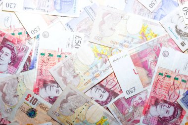 İngiltere 'nin İngiliz para geçmişi finansal konsepti