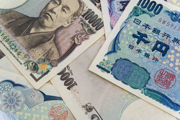 Monnaie Japonaise 1000 5000 Valeur Yen Contexte Affaires — Photo