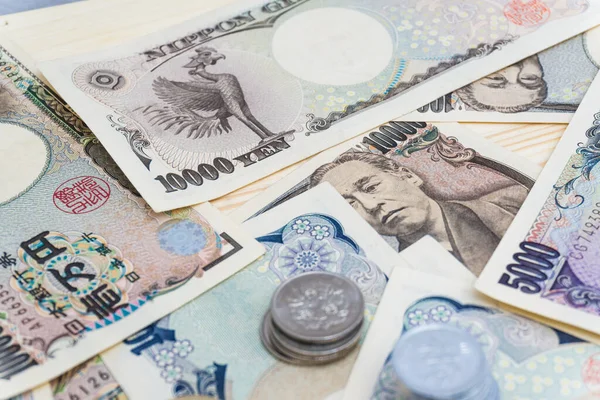 Japanese Currency 1000 5000 Value Yen Business Background — Stock Photo, Image