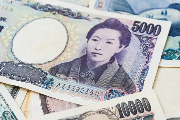 Japon Para Birimi 1000 5000 Yen Değerinde Geçmişi — Stok fotoğraf