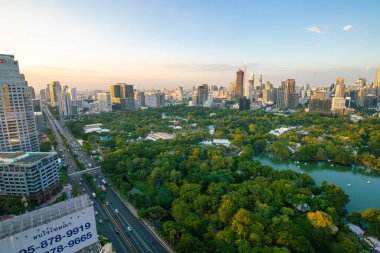 Panoramic Cityscapes and Skyline modern office buildings and condominium in Bangkok city downtown of Bangkok, Thailand