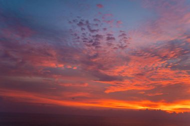 Colorful dramatic sky with cloud above sea bay nature landscape