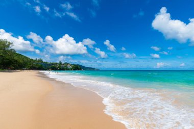 White sand beach and blue sky summer vacation in Phuket Thailand