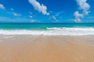 White sand tropical beach blue sky with cloud nature vacation