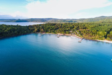 Aerial view sea beach turquoise water nature landscape summer vacation background