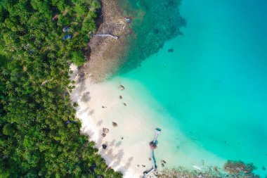Aerial view sea beach turquoise water nature landscape summer vacation background