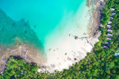 Aerial view sea beach turquoise water nature landscape summer vacation background