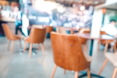 Abstract blurred indoor coffe shop in supermarket vintage blurred cafe background