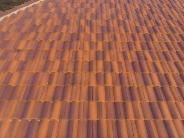 Orange Brown New House Roof Texture Rural Village Real Estate — стоковое фото