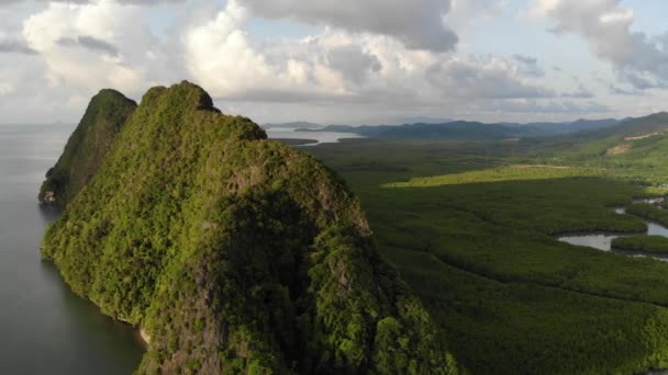 Imágenes Aéreas Del Hermoso Bosque Tropical Verde Tailandia — Vídeo de stock
