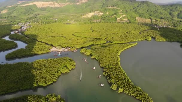 Flygbilder Vacker Grön Tropisk Skog Thailand — Stockvideo