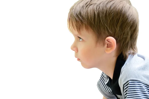 Portrait of a little boy in profile — Stock Photo, Image