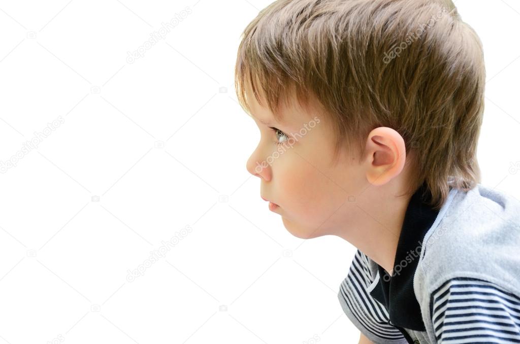portrait of a little boy in profile
