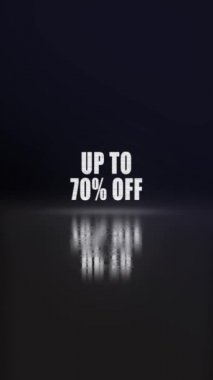 Kara Cuma videoda% 70 indirimli. Parıltı efektleri dönüştürme metni