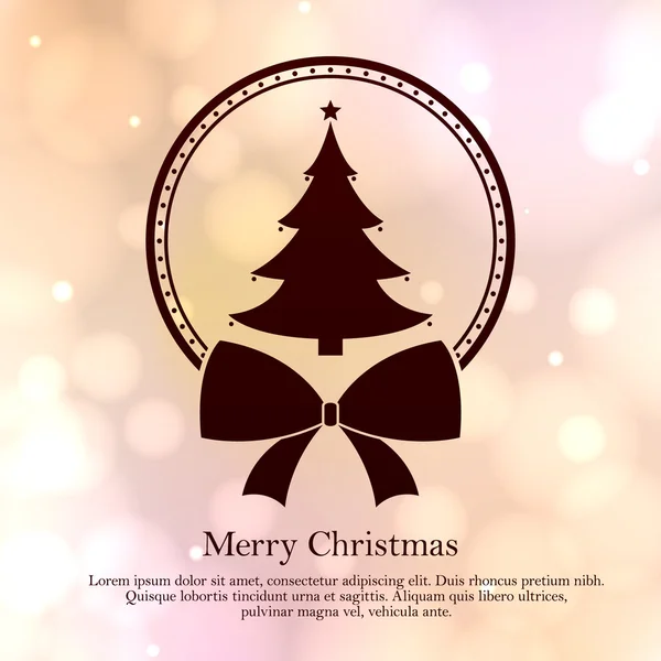 Fondo de Navidad con insignia y texto — Vector de stock