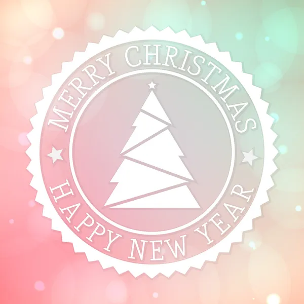 Merry Chistmas background with badge — Stock Vector