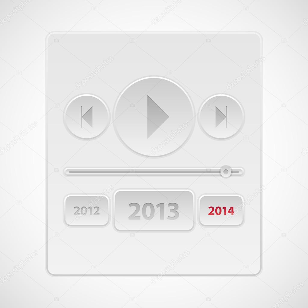 Music buttons vector and New Year 2014