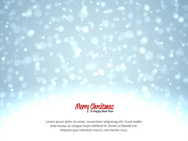 Nevar fundo abstrato com texto Feliz Natal —  Vetores de Stock